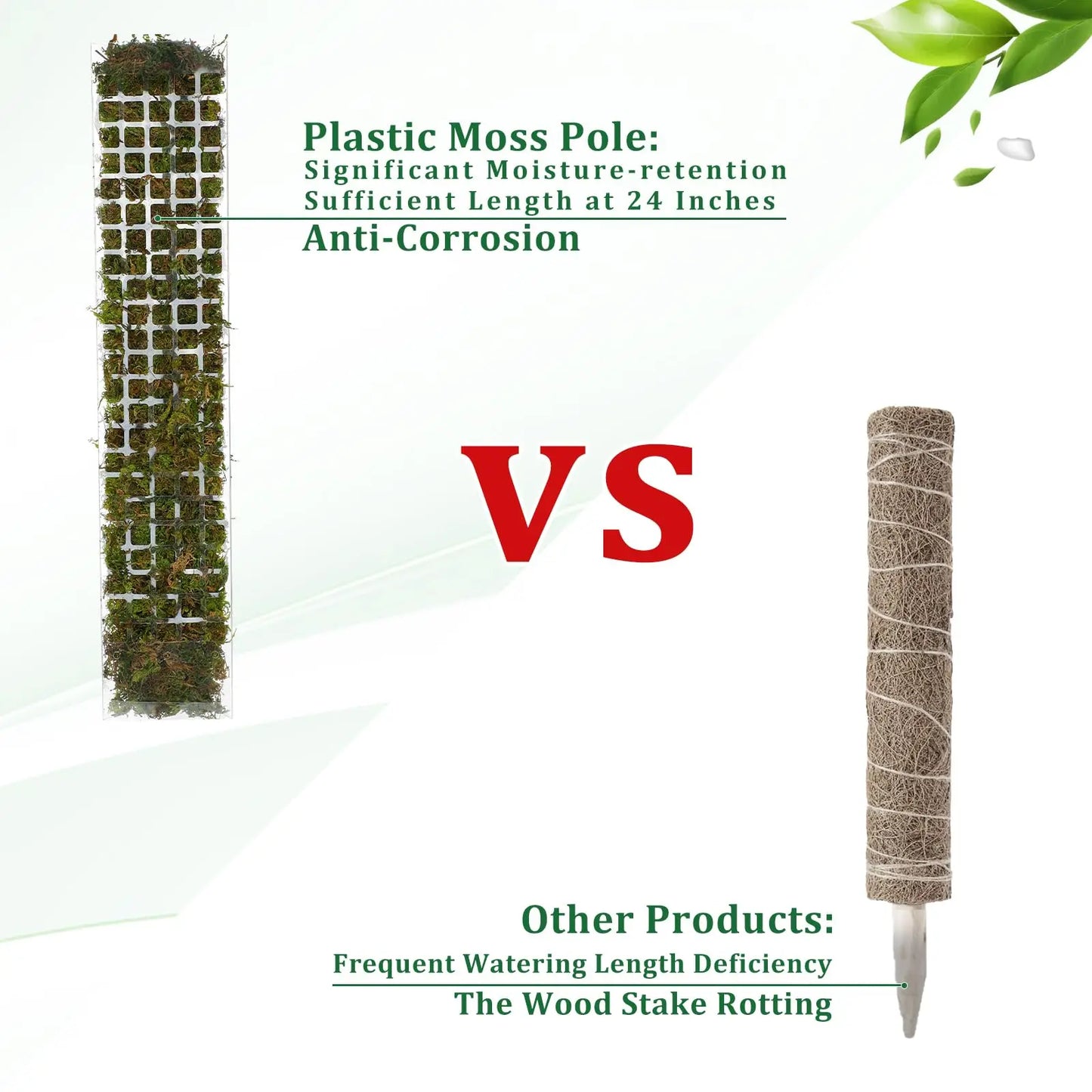 Moss Pole Plastic Plant Stand Indoor Climbing Plants Guardian Tutors Pot Moss Stick for Plants Growth Garden Support Accessories
