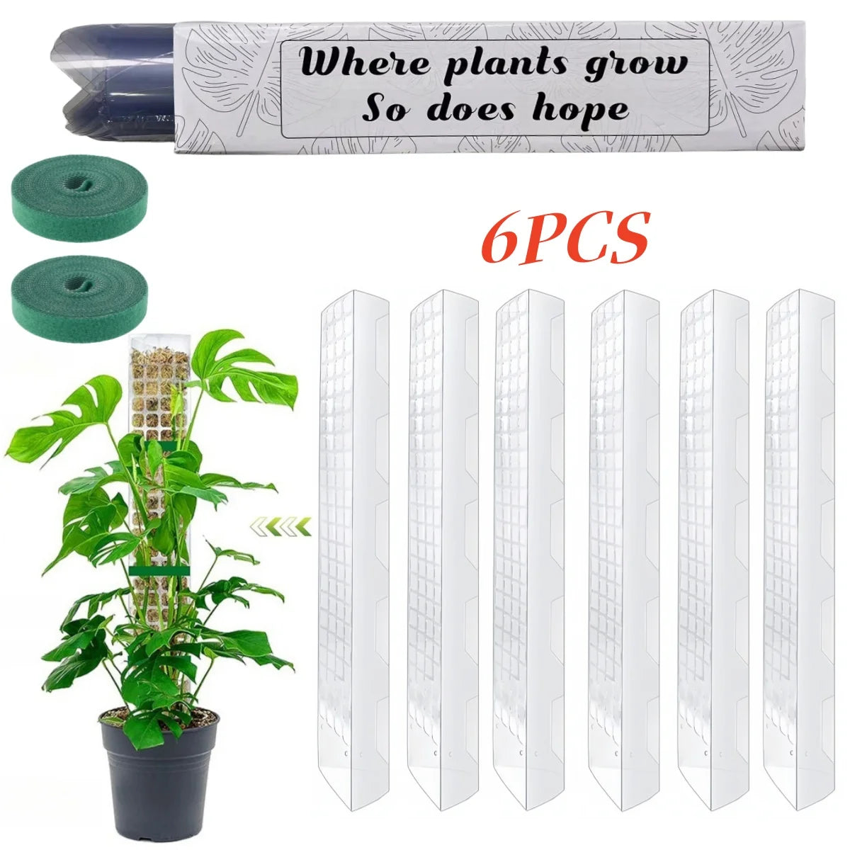 Moss Pole Plastic Plant Stand Indoor Climbing Plants Guardian Tutors Pot Moss Stick for Plants Growth Garden Support Accessories