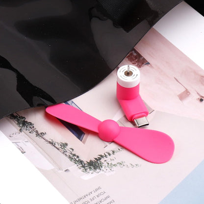 Portable USB-C Fan, Silicone, Small, Black, Energy-Efficient Operation