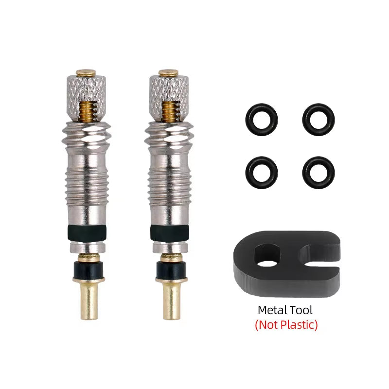 Presta Valve Core Brass FV Nozzle Replacement MTB Road Bike Tubeless Service Parts Alloy Remover Tool O-Ring Optional