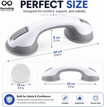 Eternagrip Suction Grab Rails for Bathroom – Shower Handle for Elderly, Strong Locking Suction Shower Grab Rail, Bathroom Safety Hand Rail, Portable Bath Handle for Shower & Bathroom Support