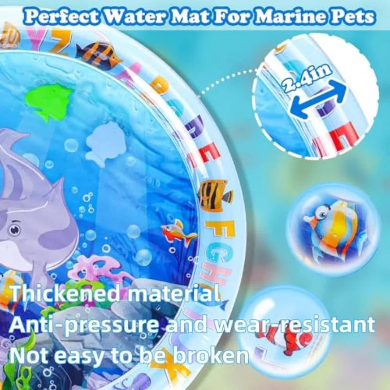 Pet Play Mat Interactive Water Mat Indoor Relief Cat Boredom Splash Pad, Summer Cooling Sleeping Mat