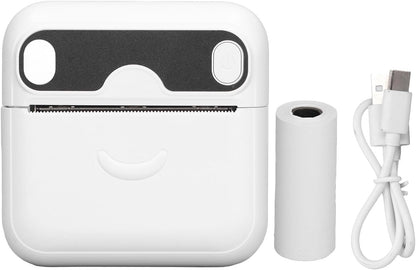 Thermal Mini Printer, Portable Inkless BT 4.0 Wireless Pocket Handheld Photo Printer, with USB Cable, for Office Home Students Children