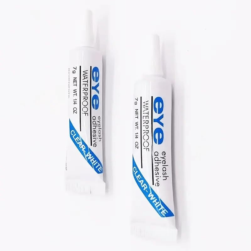 Pack of 2 Eyelash Glue - Strip Lash Adhesive, Strong Waterproof Clear Lash Glue for False Eyelashes and Strip Lashes, 7G Each - Ideal for Professional Salon and Home Use