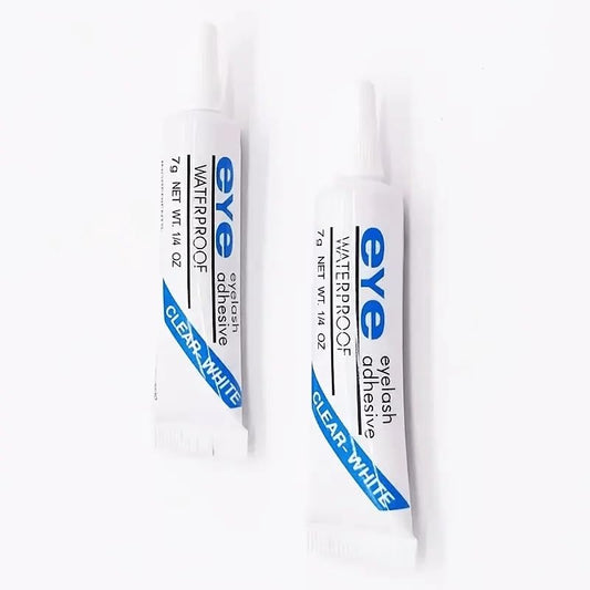 Pack of 2 Eyelash Glue - Strip Lash Adhesive, Strong Waterproof Clear Lash Glue for False Eyelashes and Strip Lashes, 7G Each - Ideal for Professional Salon and Home Use