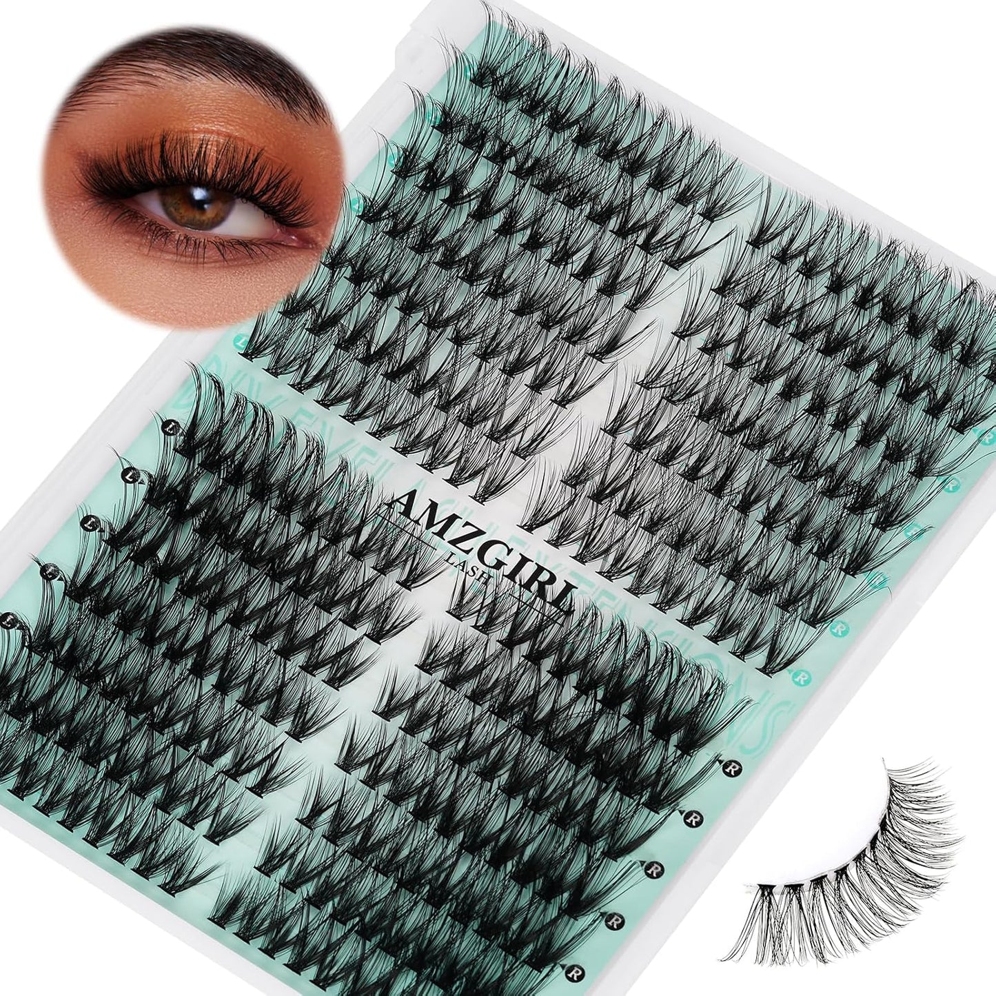 Lash Clusters DIY Eyelash Extension 280Pcs Left & Right Individual Lashes 30D 40D D Curl Clusters Eyelashes Extension for Self Application,Thin Band Cat Eye Lashes(30D 40D,9-18Mm Mix)