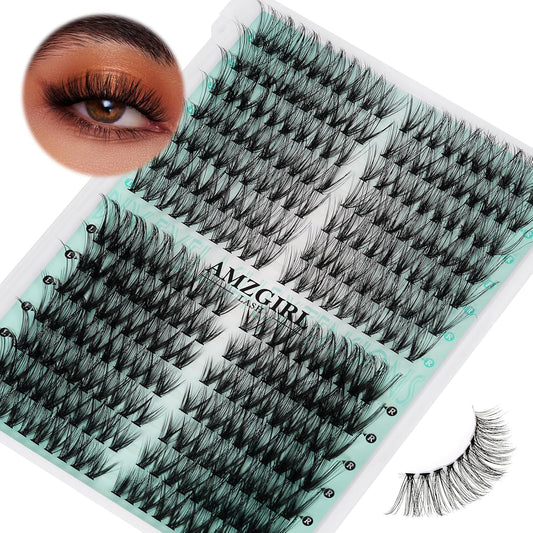 Lash Clusters DIY Eyelash Extension 280Pcs Left & Right Individual Lashes 30D 40D D Curl Clusters Eyelashes Extension for Self Application,Thin Band Cat Eye Lashes(30D 40D,9-18Mm Mix)