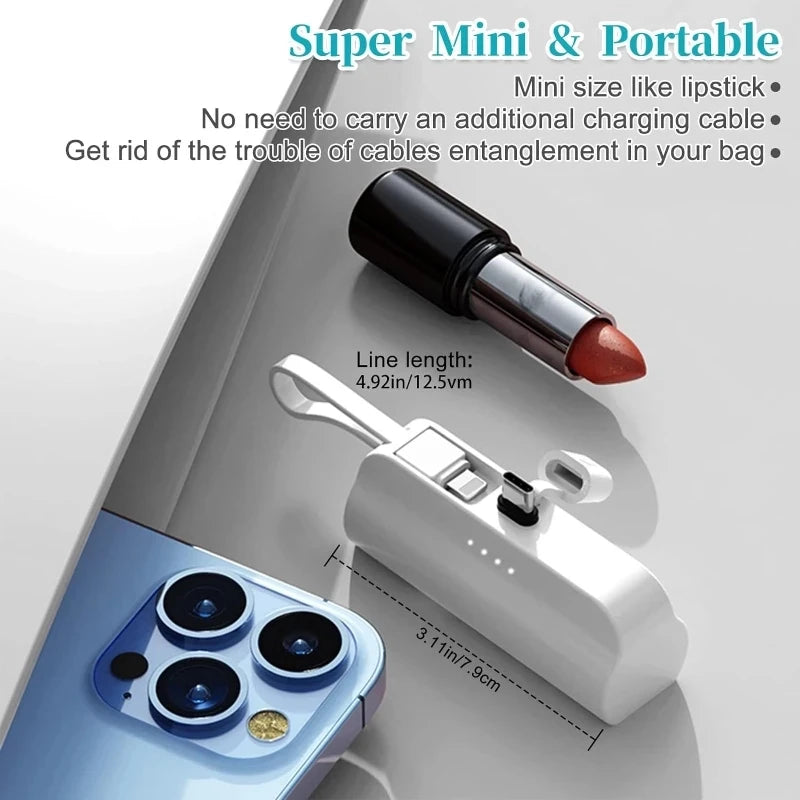 10000Mah Mini Portable Pocket Power Bank Type-C Two-Ways Fast Effective Charging Power Bank Compatible for Iphone Xiaom