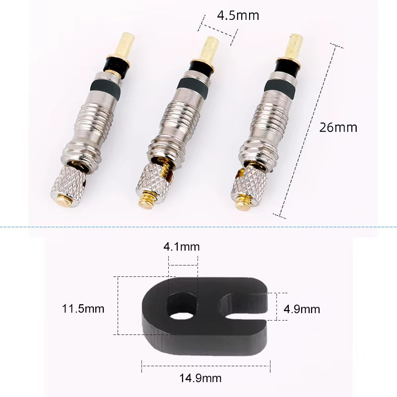 Presta Valve Core Brass FV Nozzle Replacement MTB Road Bike Tubeless Service Parts Alloy Remover Tool O-Ring Optional