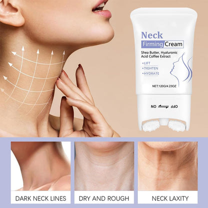 ® Neck Firming Cream,Neck Collagen Cream with Massage Roller – Tightens, Lifts & Smooths Wrinkles for Loose Skin – Anti-Aging Neck Cream for Women