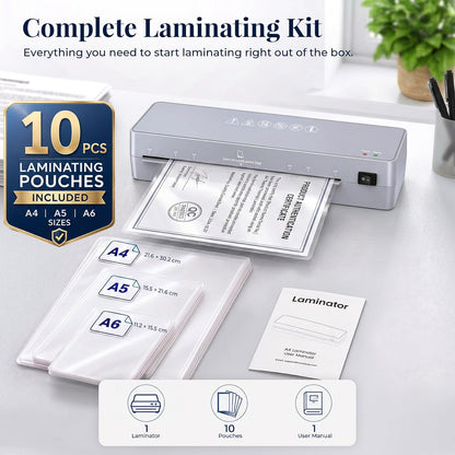 MAXDONE A4 Laminator, Thermal Laminator Machine A4 with Laminating Pouches, Lami