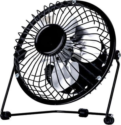 4 Inch USB Desk Fan, Mini Portable Personal Cooling Fan with Single Speed for Office, Laptop & Travel Use, Black (SUSBBLKWFAN1PKB4)